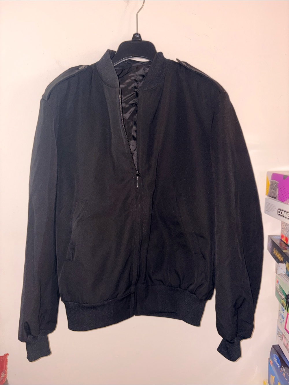 Vintage Neptune Garment Co Military Bomber Jacket Size 42 Black Uniform Coat